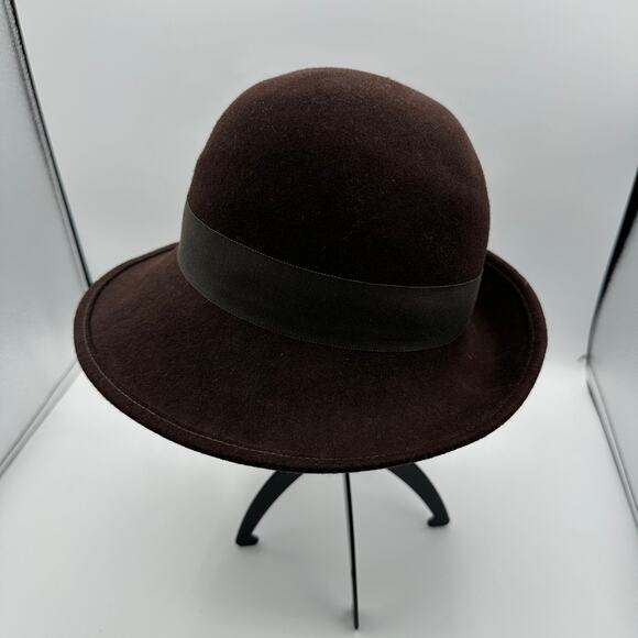 Vintage Robinson’s California Hat Womens Size 22 Brown Fawn Tra Felt Wool - Picture 4 of 12